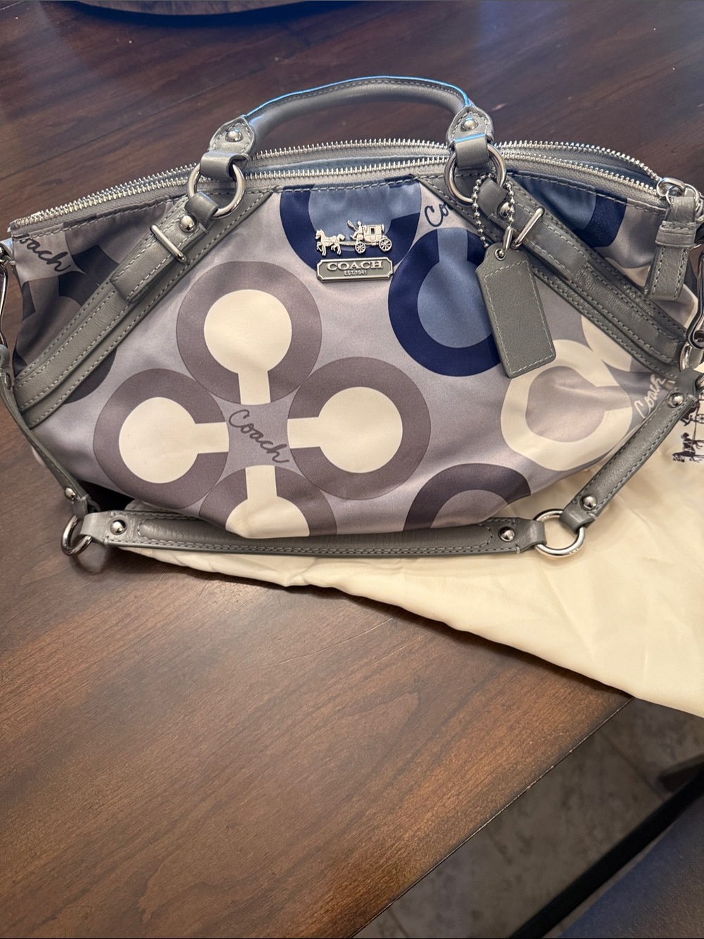 Coach Madison Sophia Clover Satchel - Style 15946 Blue/Gray with strap/dust bag